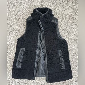 Tuckernuck Black Leather and Shearling Reversible Vest